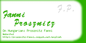 fanni prosznitz business card